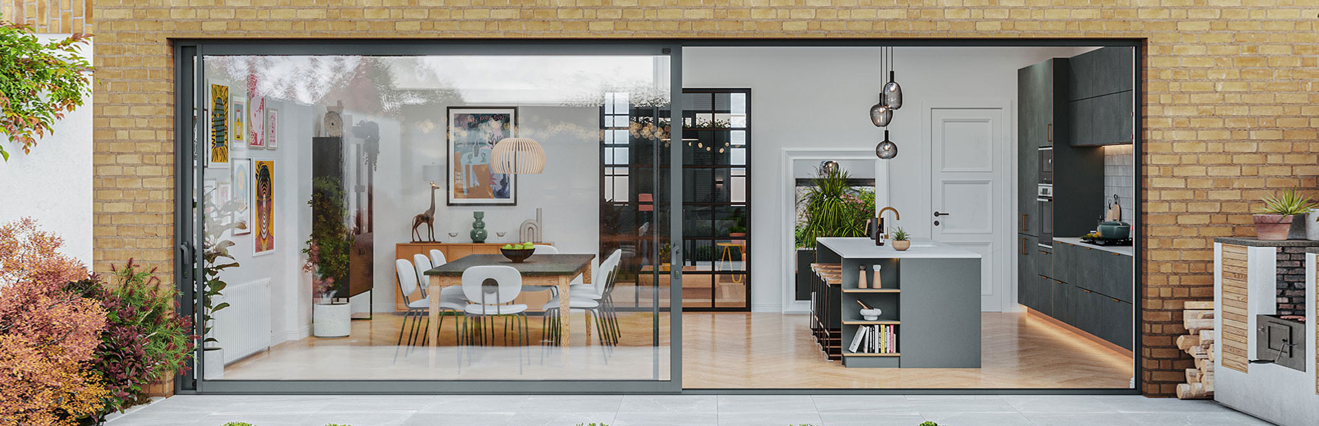 Wandsworth sliding aluminium doors